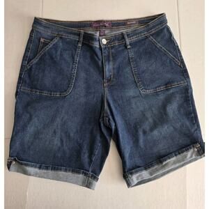 Gloria Vanderbilt Womens Denim Bermuda Shorts‎ Size 16W Blue Pockets